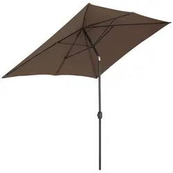 Μεγάλη ομπρέλα εξωτερικού χώρου - καφέ - ορθογώνια - 200 x 300 cm - ανακλινόμενη