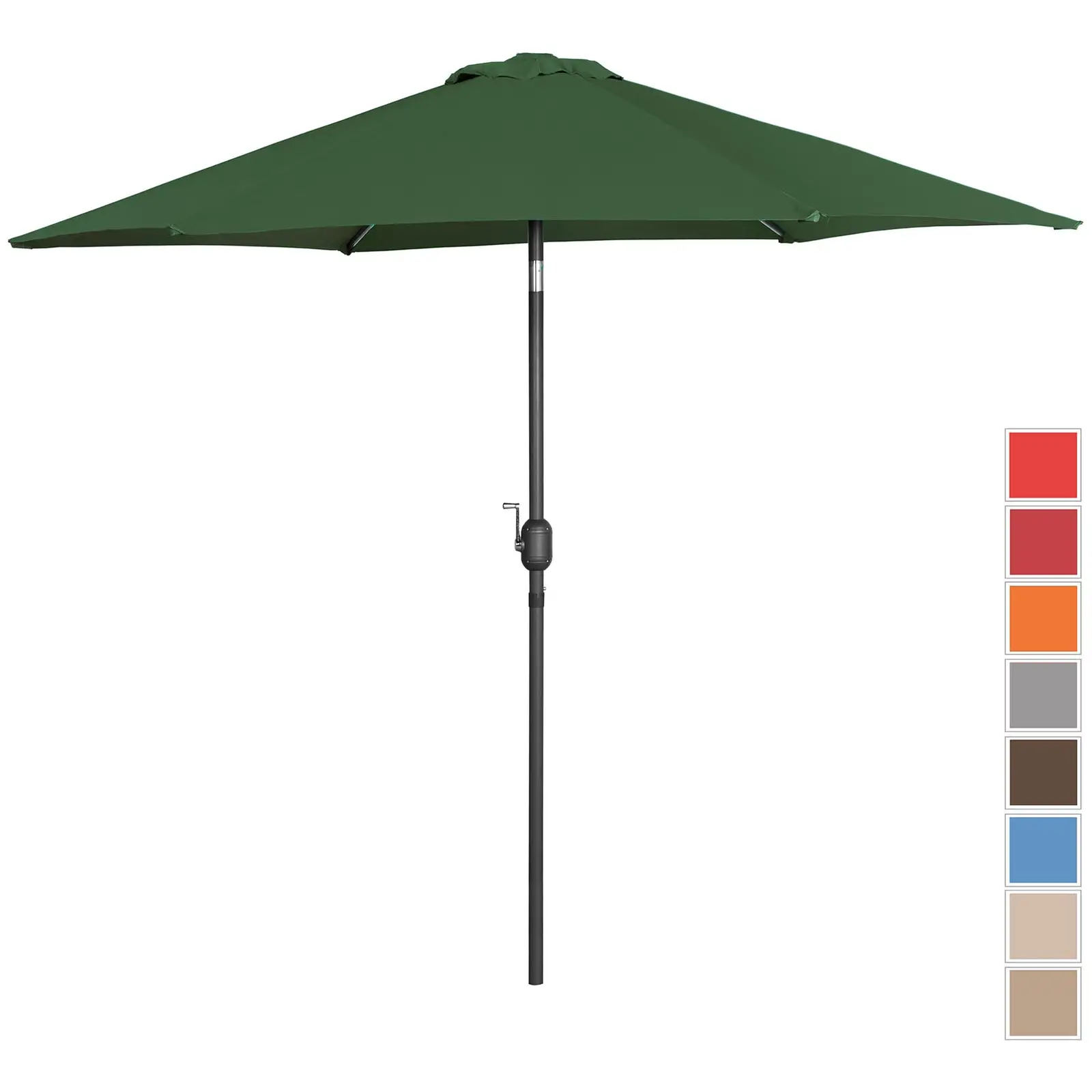 Голям външен чадър - зелен - шестоъгълен - Ø 300 см - накланящ се