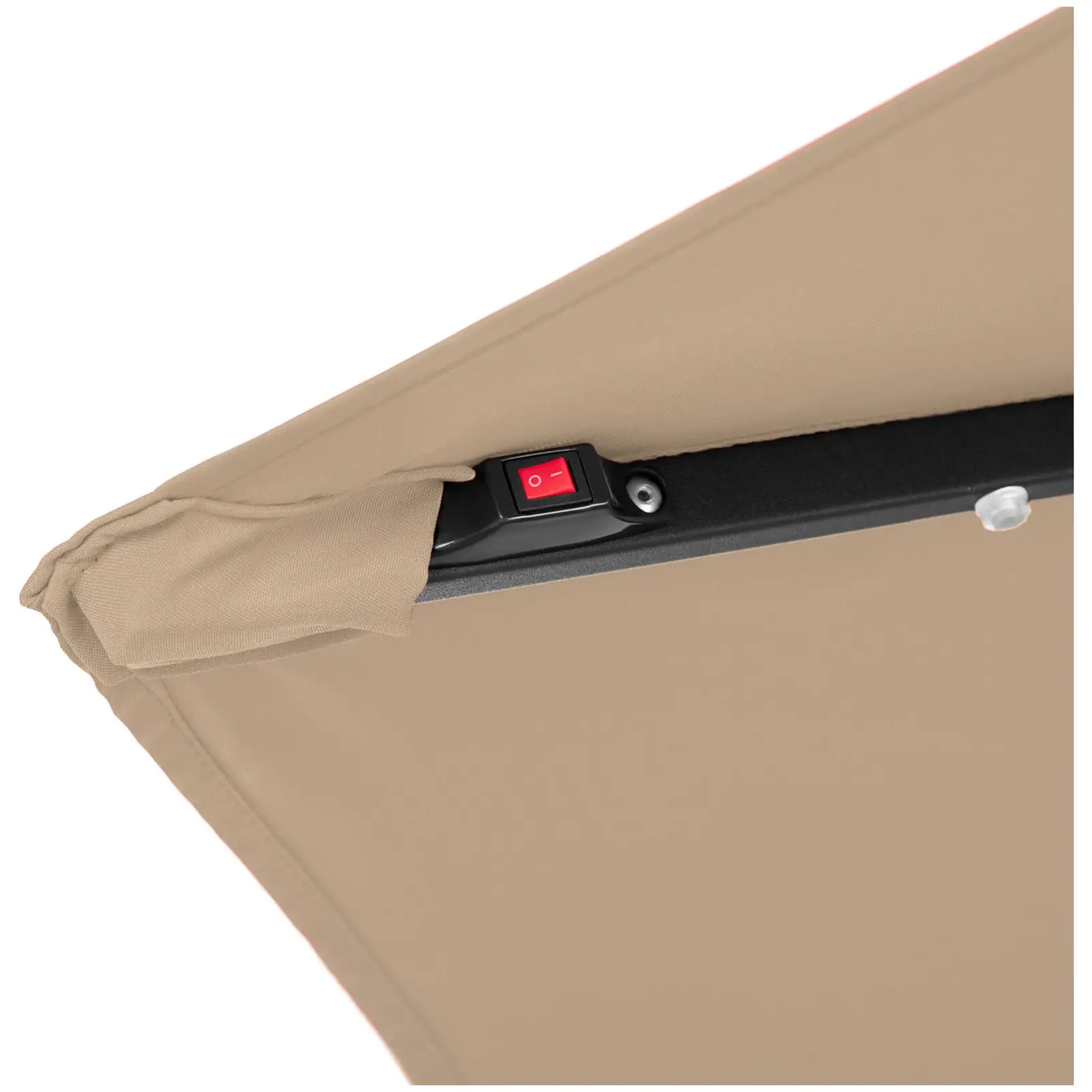 B-Ware Ampelschirm mit LED - Taupe - rund - Ø 300 cm - neigbar