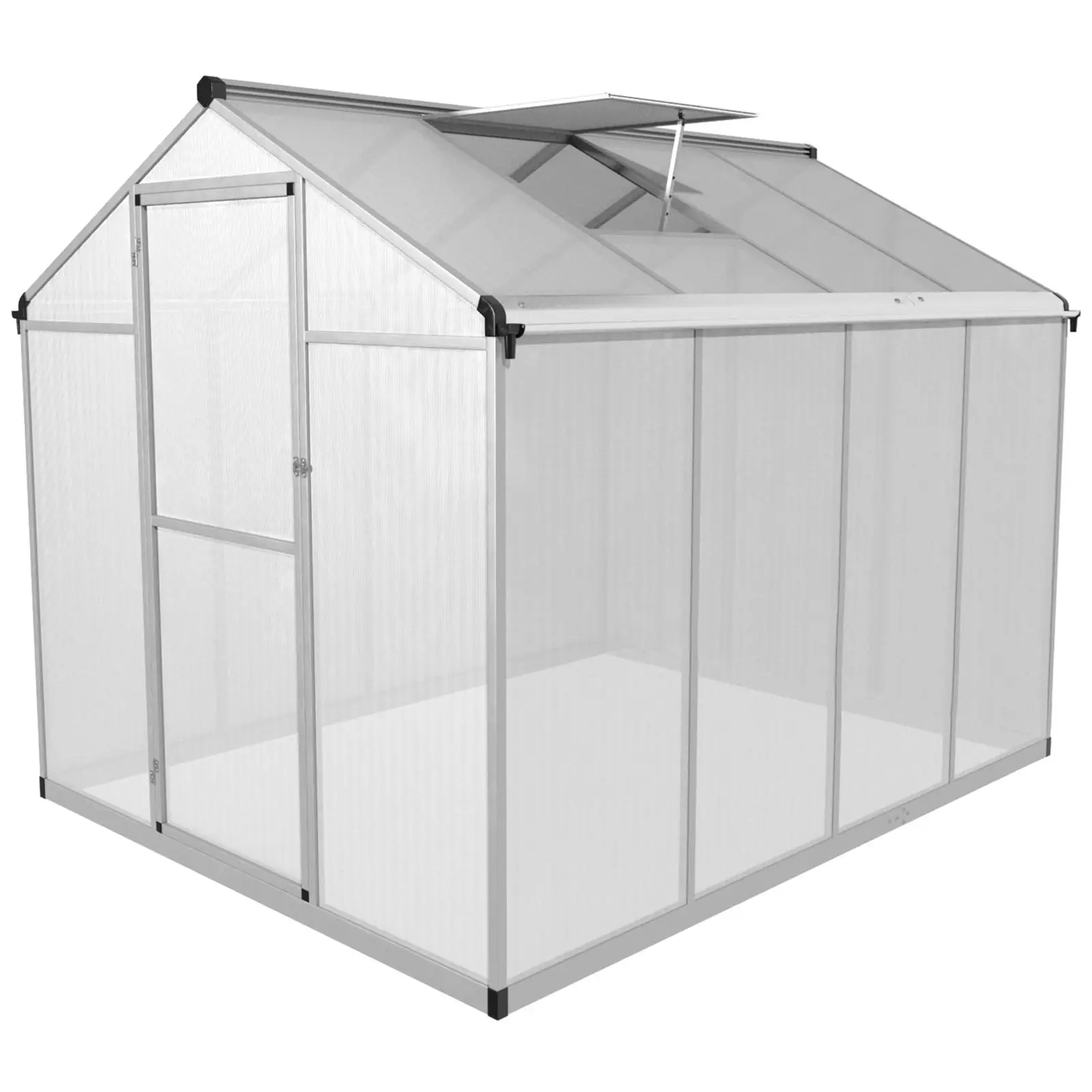 Szklarnia ogrodowa - 242 x 178 x 195 cm - poliwęglan + aluminium - Zdjęcie produktu
