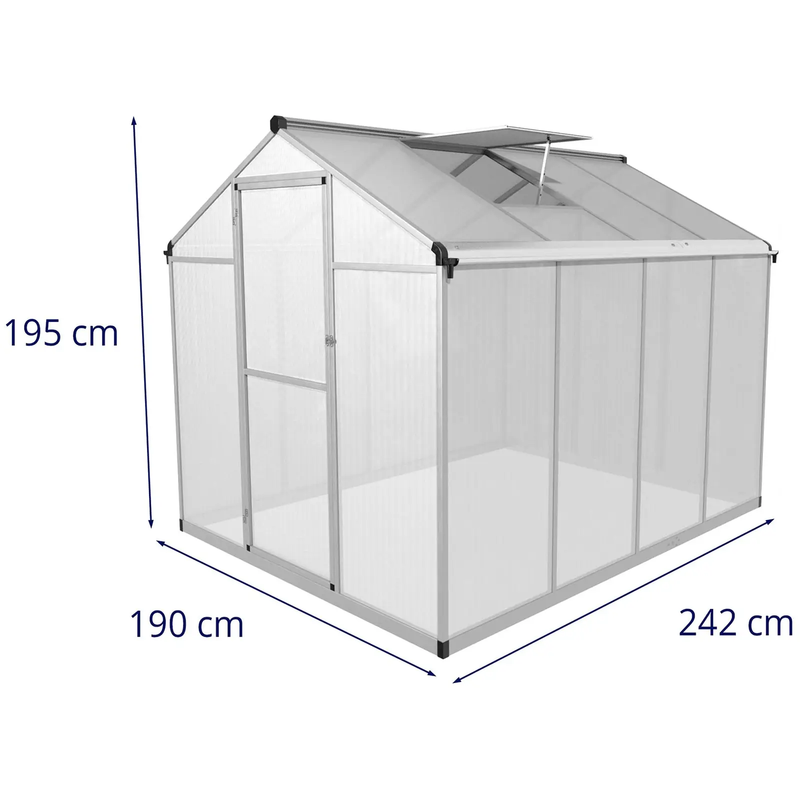 Greenhouse - 242 x 178 x 195 cm - polycarbonate + aluminium