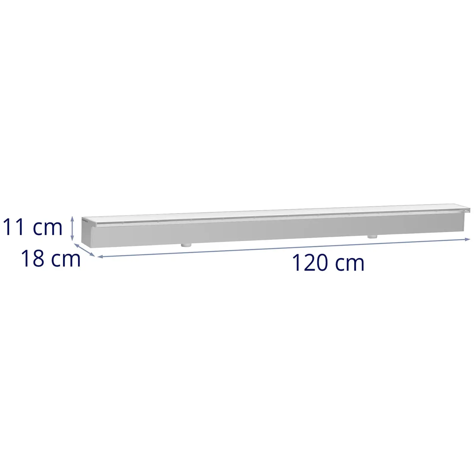 Prenapetostna prha - {{net_length}} cm - LED osvetlitev - modra/bela - {{Lip_lenght}} mm izhod vode