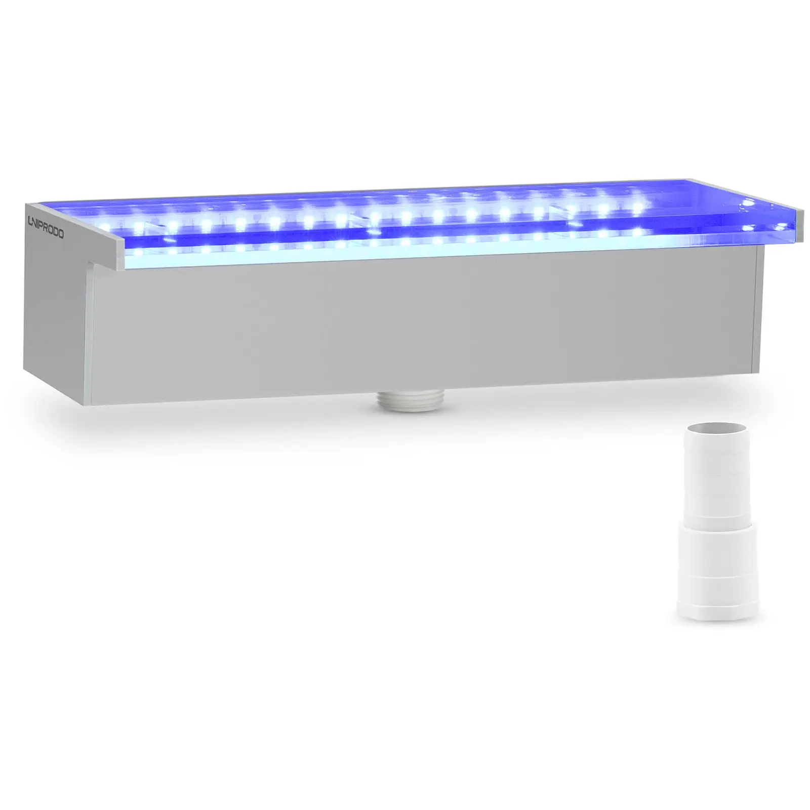 Cascadă de grădină - 30 cm - iluminare cu LED - albastru / alb - ieșire adâncă a apei