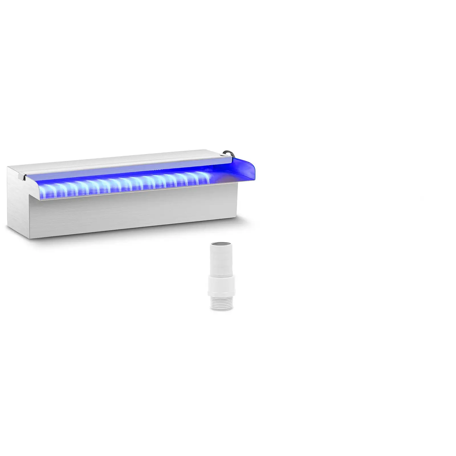Vattenfall till pool - 30 cm - LED-belysning - Blå / vit - Öppet vattenutlopp
