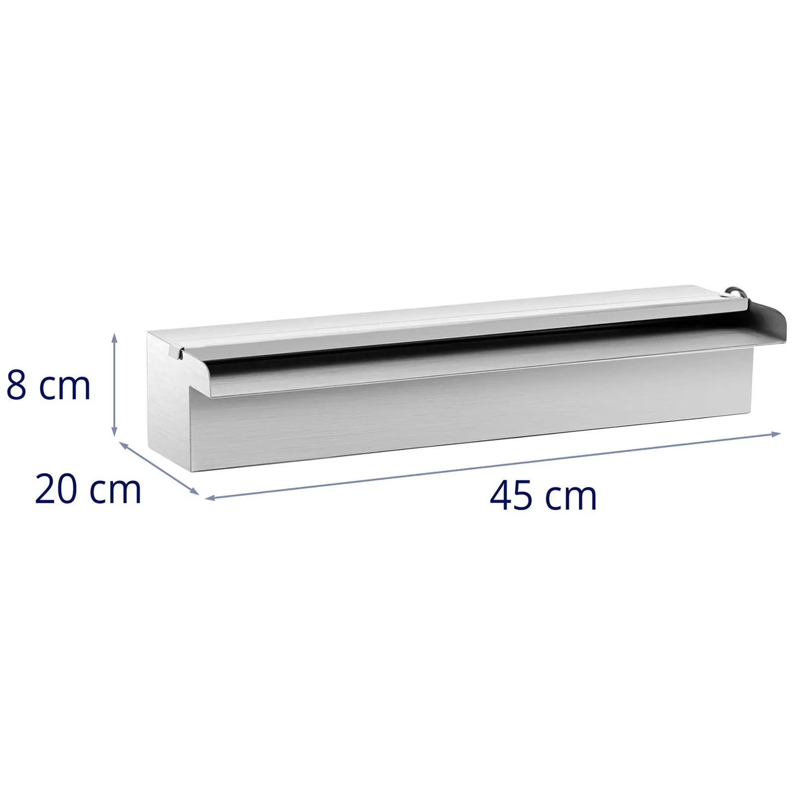 Vattenfall till pool - 45 cm - LED-belysning - Blå / vit - Öppet vattenutlopp