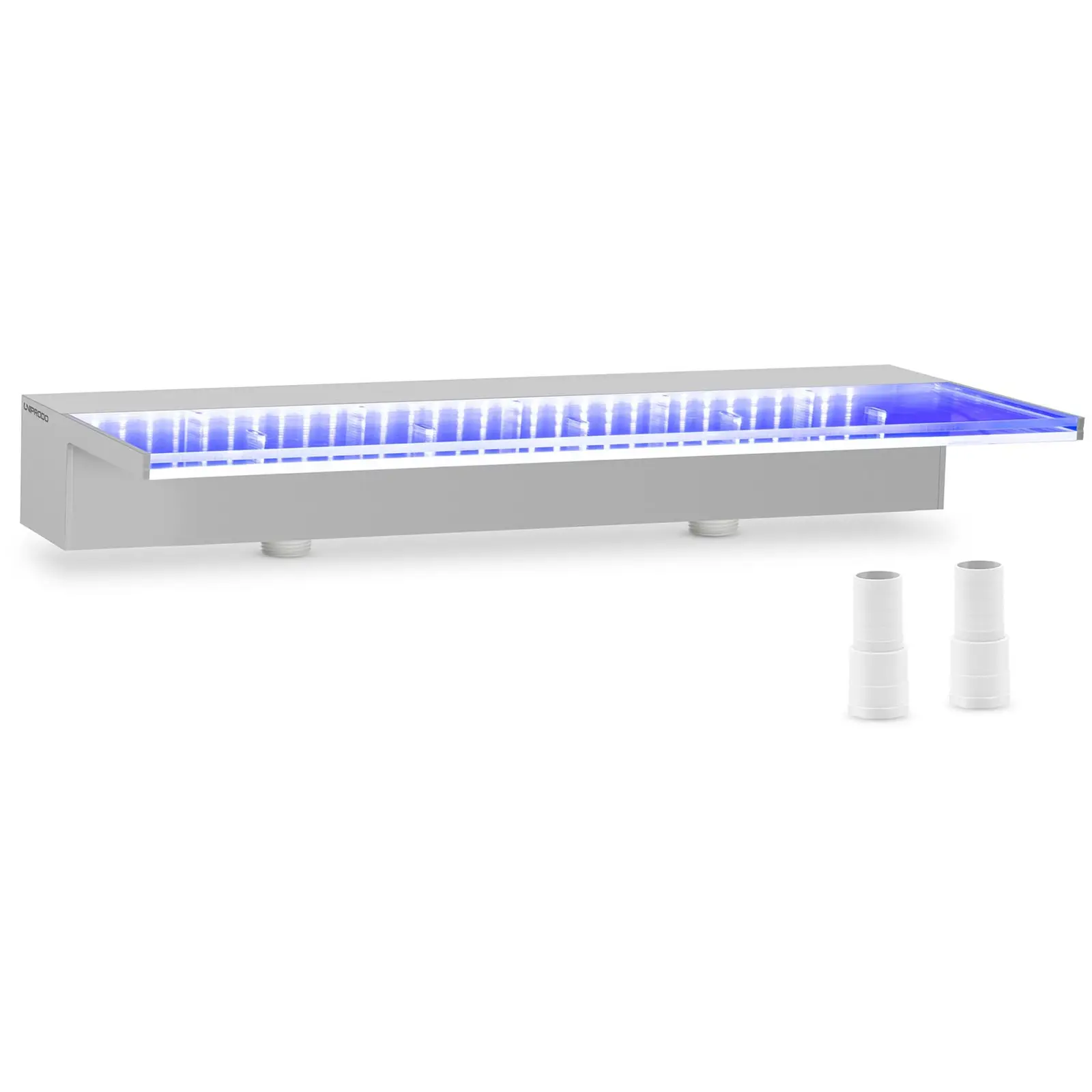 Medence szökőkút - 60 cm - LED világítás - kék / fehér - mély vízkifolyó