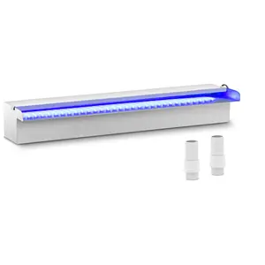 Vattenfall till pool - 60 cm - LED-belysning - Blå / vit - Öppet vattenutlopp
