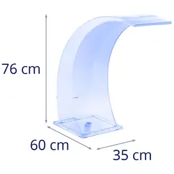 Wylewka wodospadowa - 35 cm - oświetlenie LED - niebieski/biały