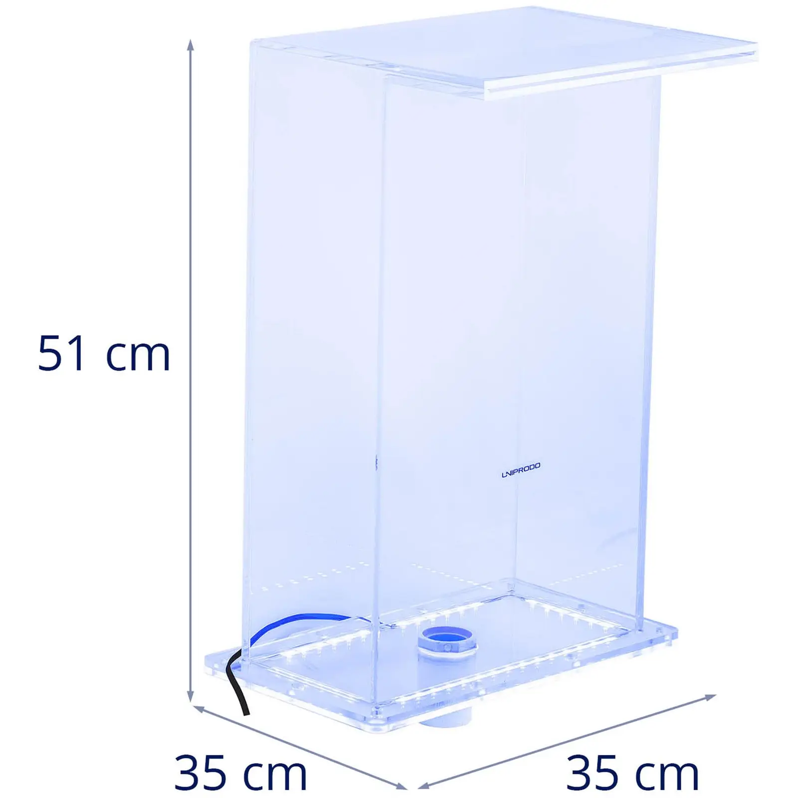 Chrlič vody - výška 52 cm - LED osvětlení - modrá barva