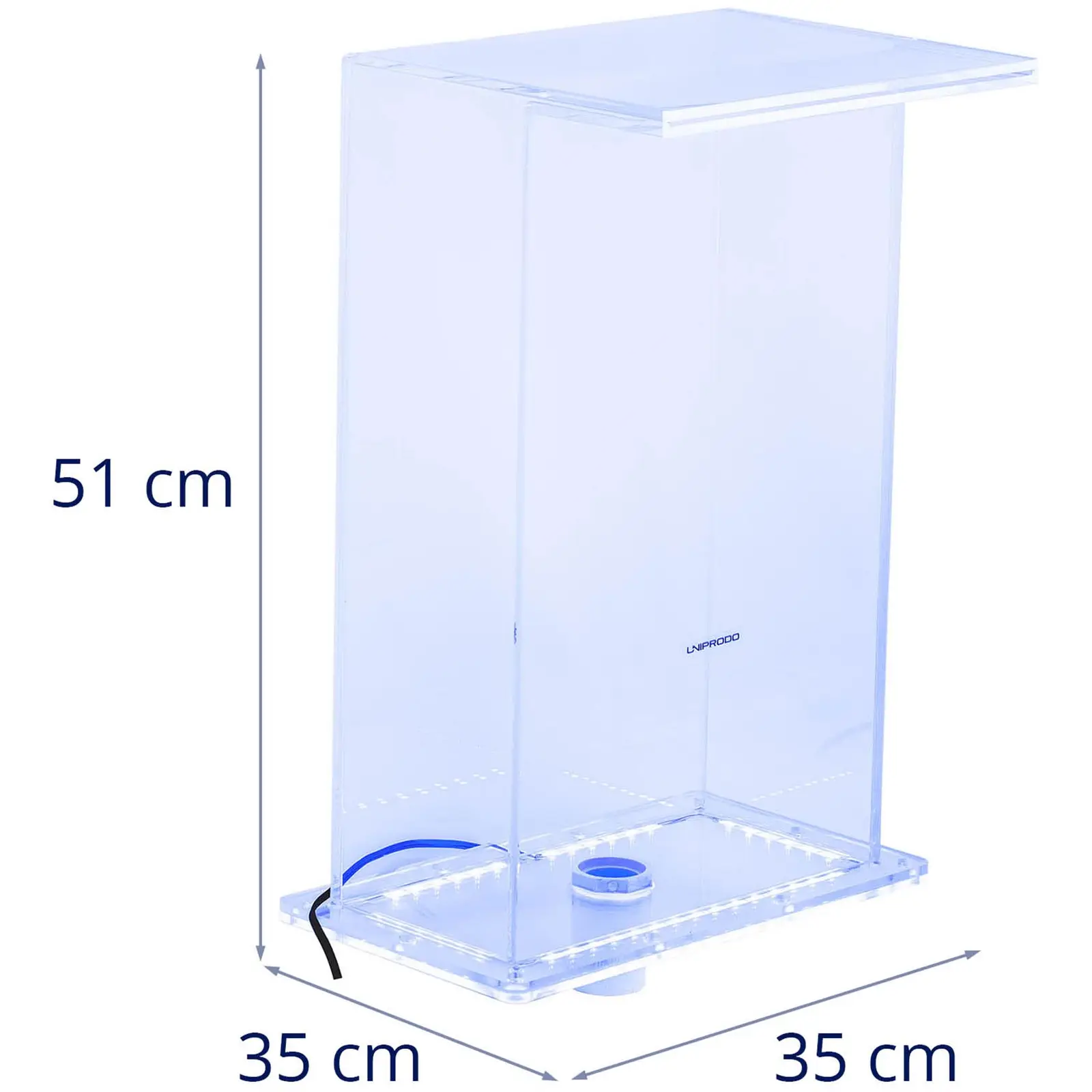 Chrlič vody - výška 51 cm - LED osvětlení - modrá barva (Materiál: Akryl)