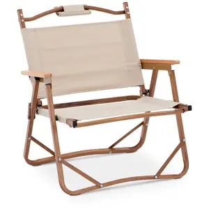 Chaise de camping - avec accoudoirs - 120 kg - Kaki