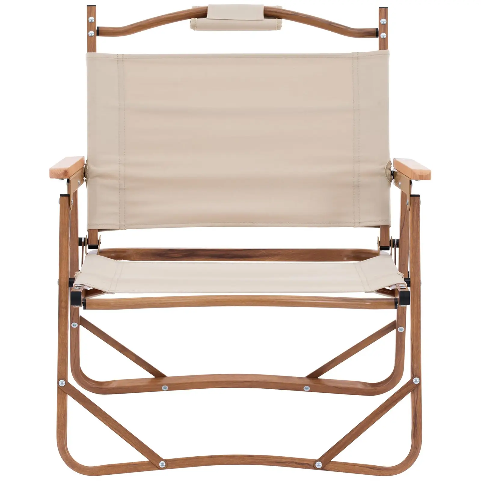 Krzesło kempingowe - z podłokietnikami - 120 kg - khaki