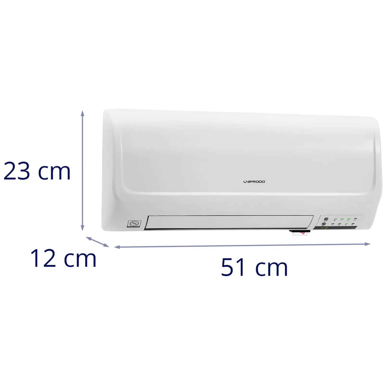 Seinälämmitin - keraaminen - 10 - 49 °C - 1000/2000 W - kaukosäädin