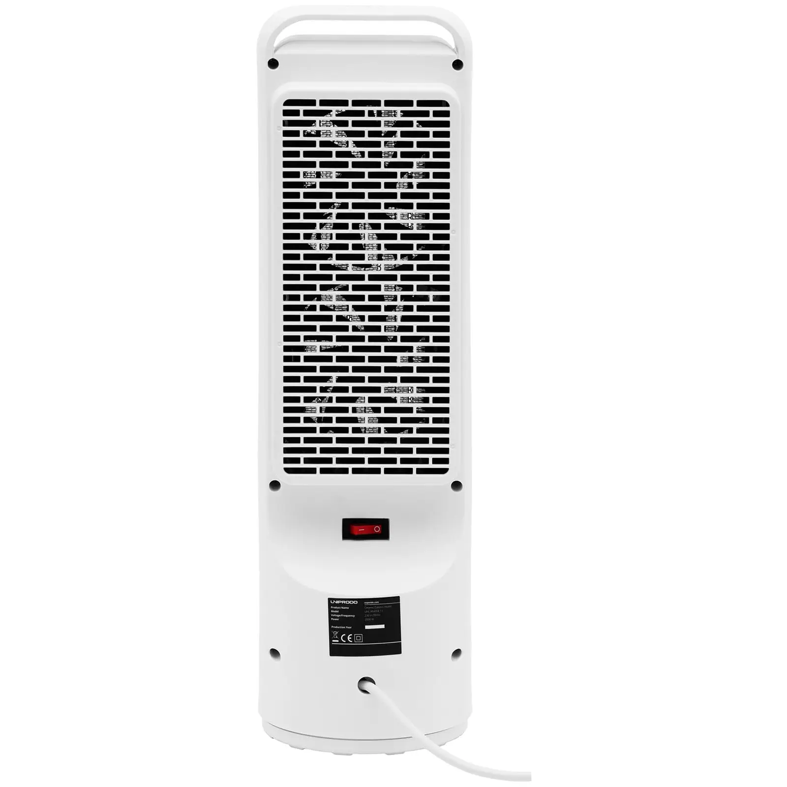 Elektrický ohrievač s ventilátorom 1200/2000 W otočný biely - Elektrické ohrievače Uniprodo.
