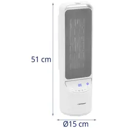 Elektrische ventilatorkachel - 1200/2000 W - draaibaar - wit