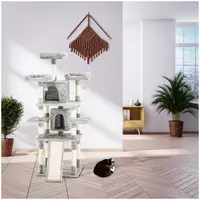 Tiragraffi per gatti - Grigio chiaro - Lettino e 3 palline inclusi - 60 x 55 x 172 cm
