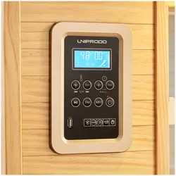 Sauna infrared - 5 promienników o pełnym spektrum - 2 osoby - 2100 W - 15 - 65°C