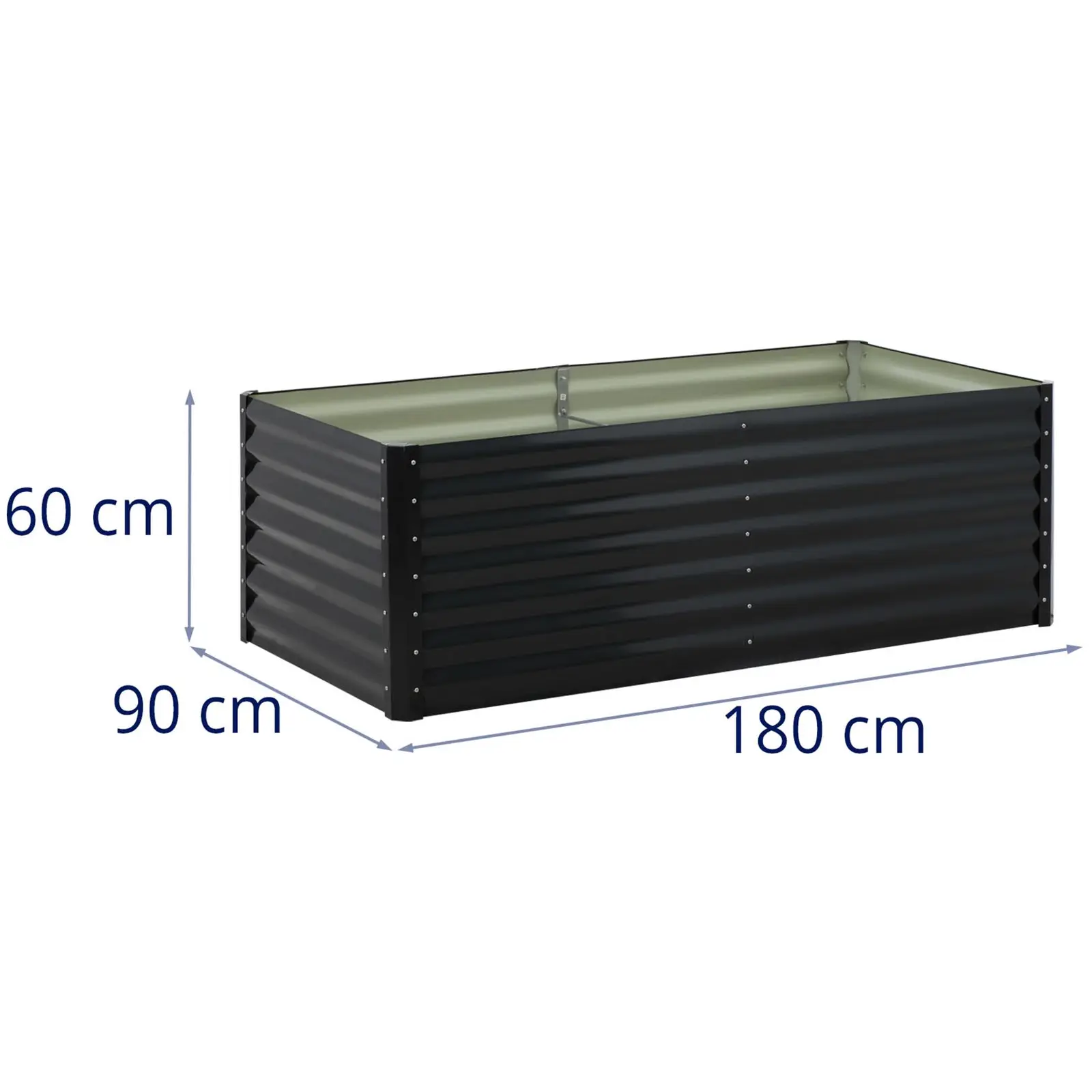 Metal Raised Garden Bed - 180 x 90 x 60 cm - steel (galvanised)