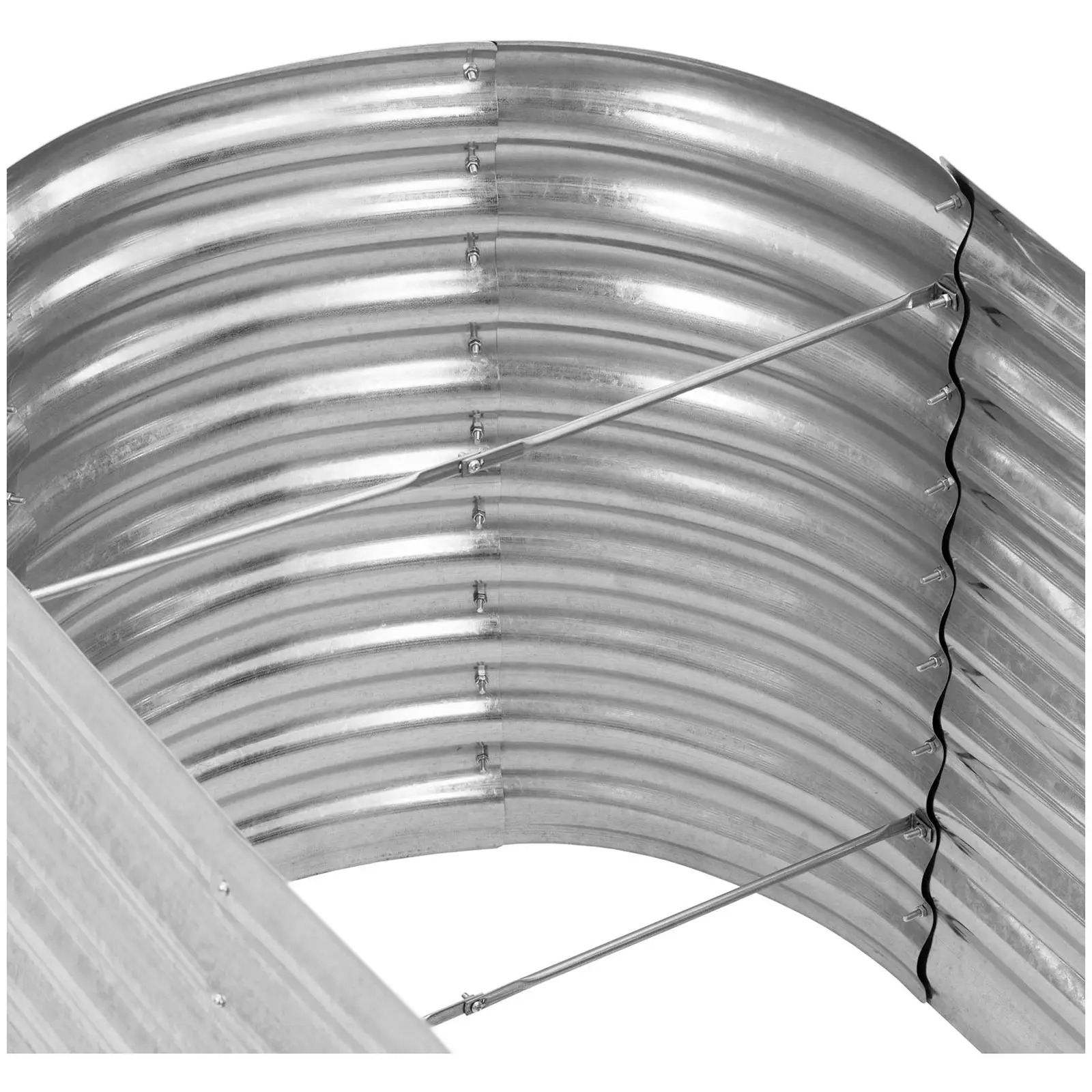 Metal Raised Garden Bed - oval - 165 x 80 x 80 cm - steel