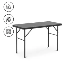 Tavolo pieghevole - 121,60 x 61,50 x 73,50 cm - Uso interno ed esterno - Nero