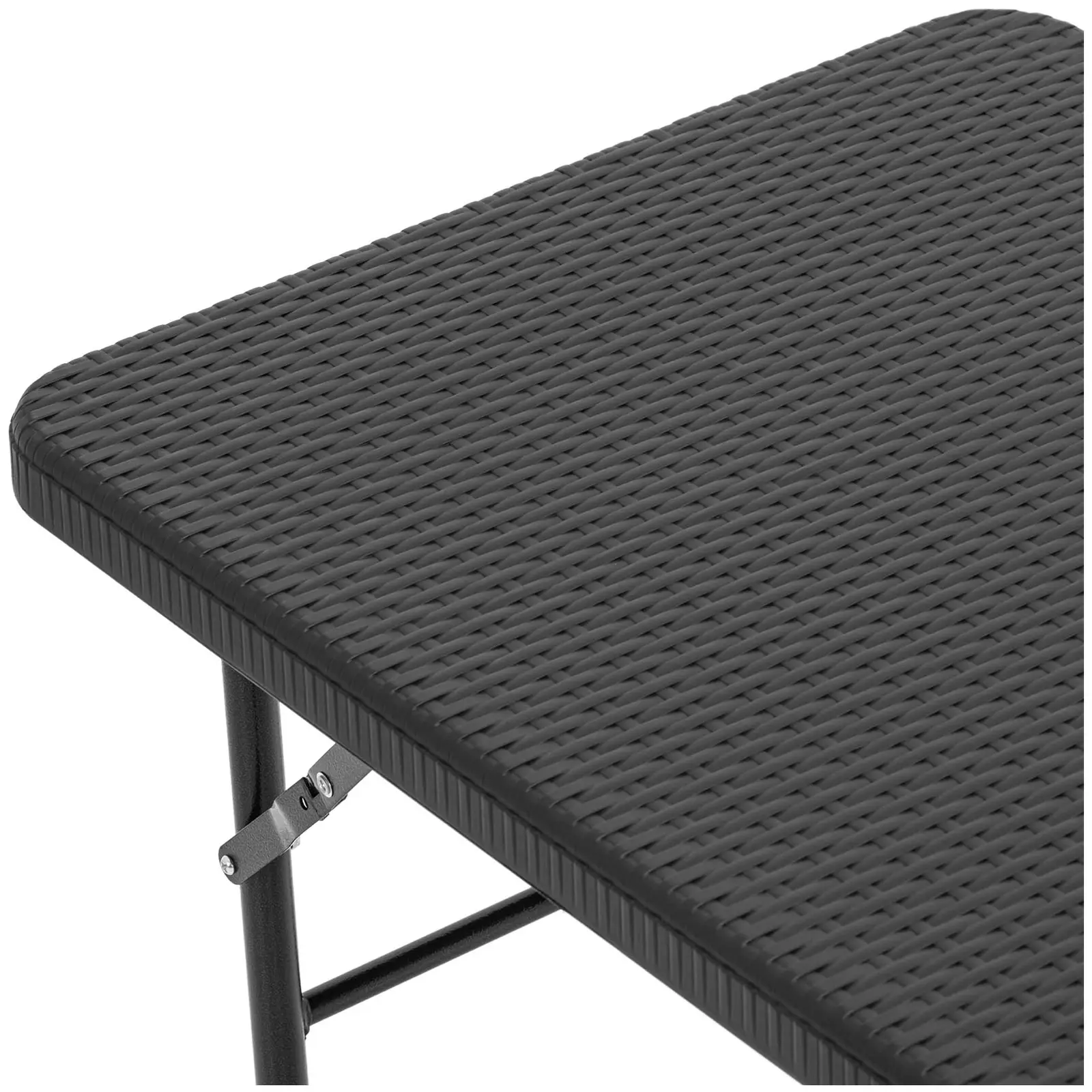 Összecsukható asztal - 121,60 x 61,50 x 73,50 cm - bel-/kültéri - fekete