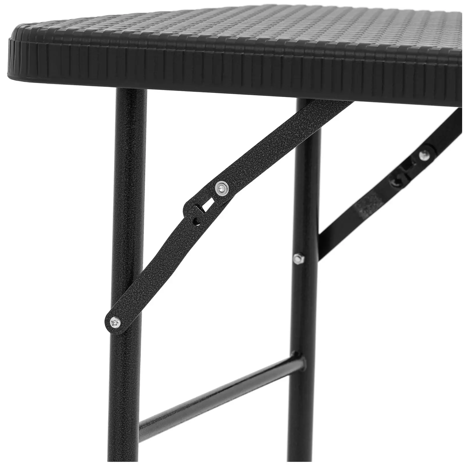 Összecsukható asztal - 121,60 x 61,50 x 73,50 cm - bel-/kültéri - fekete