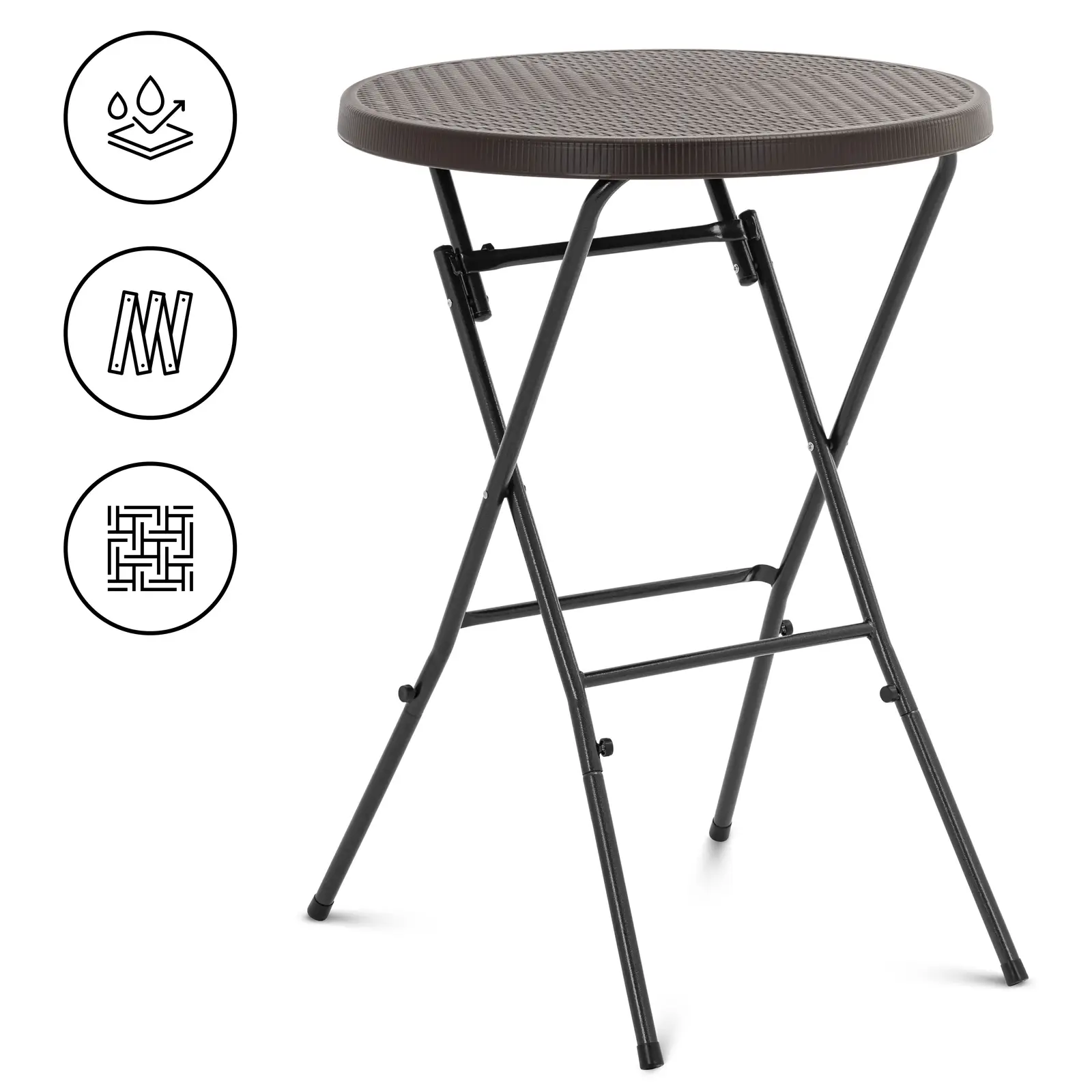 Folding Table - 79 x 79 x 110 cm - 75 kg - indoor/outdoor - black - Product Image
