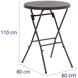 Skladací stôl - 0 x 0 x0 cm - 75 kg - interiér/exteriér - čierny