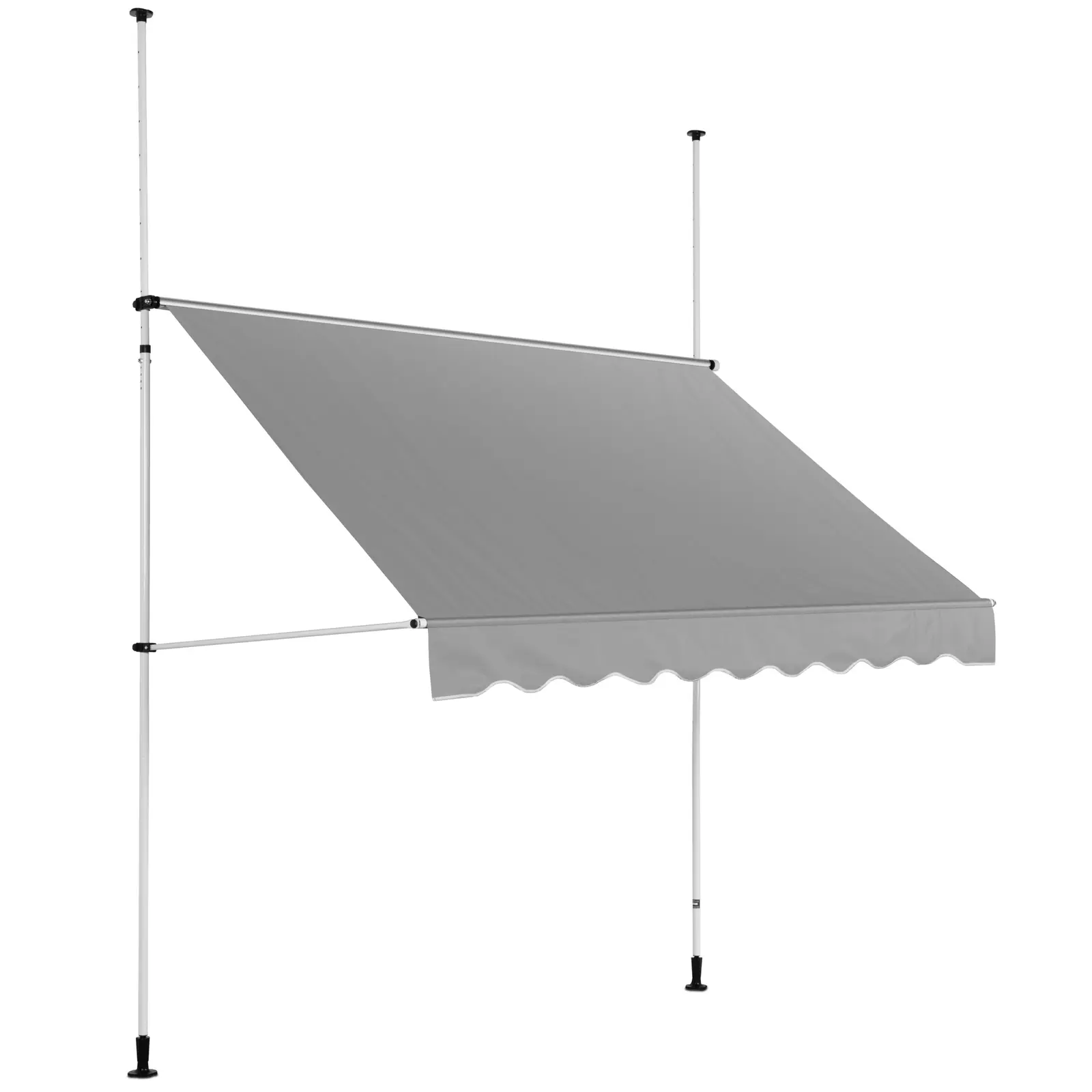 Χειροκίνητη τέντα - 2 - 3,1 m - 250 x 120 cm - ανθεκτική στην υπεριώδη ακτινοβολία - γκρι ανθρακί / λευκό