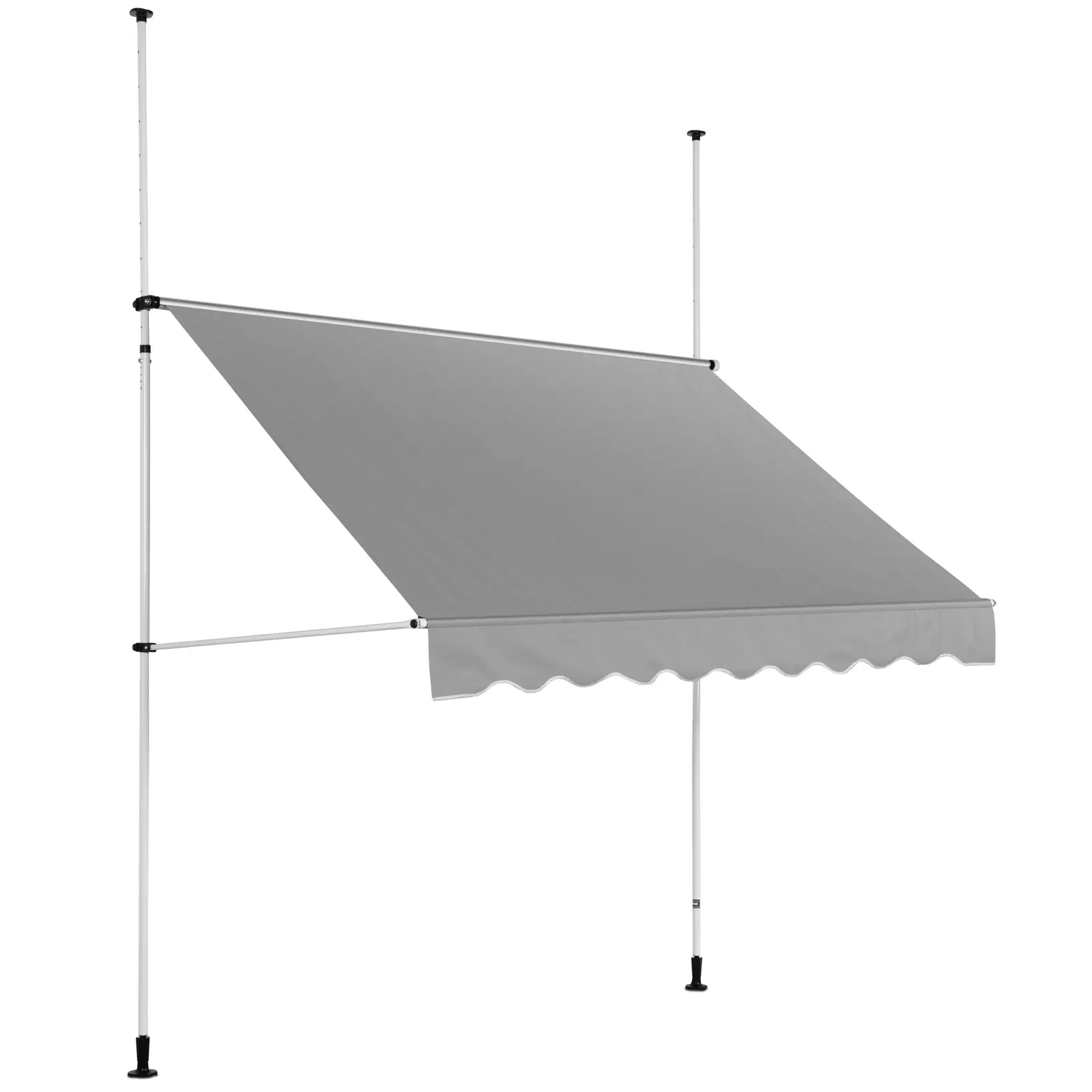 Manuell markise til terasse - 2 - 3,1 m - 250 x 120 cm - UV-bestandig - antrasittgrå / hvit