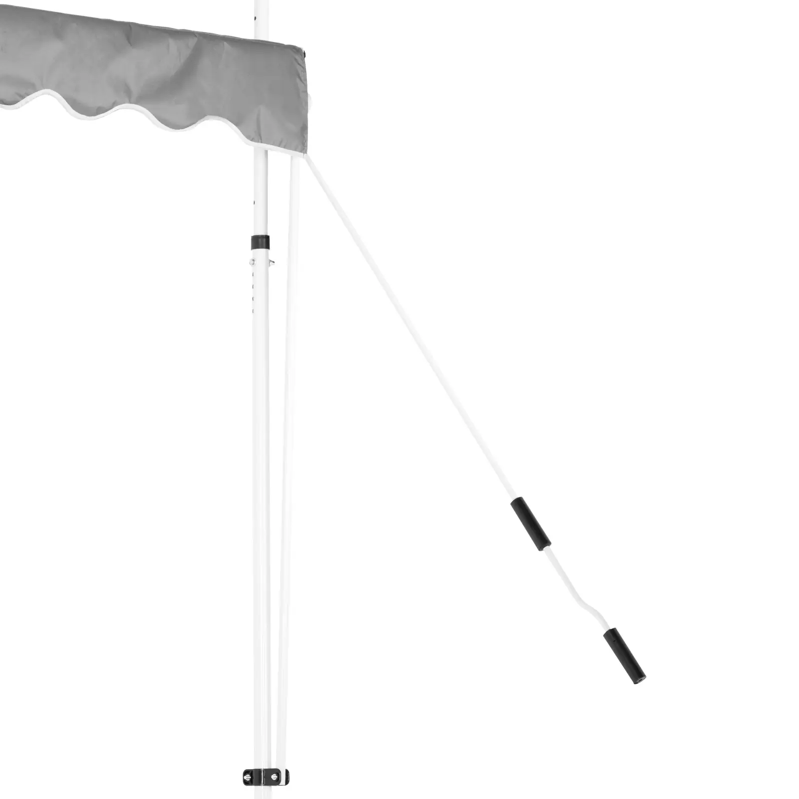 Upínací markýza - 2–3,1 m - 250 x 120 cm - odolná proti UV záření - antracitově šedá / bílá (Maximální průměr válce: 38 mm)