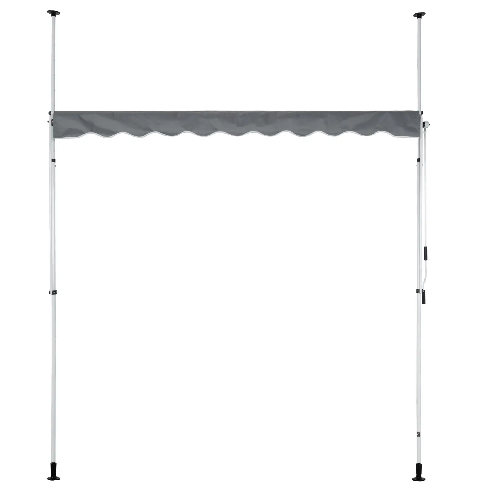 Upínací markýza - 2–3,1 m - 250 x 120 cm - odolná proti UV záření - antracitově šedá / bílá (Výška: 2 - 3.1)