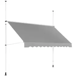 Terrassmarkis - 2–3,1 m - 300 x 120 cm - UV-beständig - Antracitgrå / vit