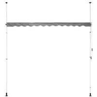 Markise til terrasse - 2 til 3,1 m - 300 x 120 cm - UV-resistent - antracitgrå og hvid
