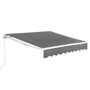 Auvent manuel rétractable - pour balcon / terrasse - 200 x 250 cm - résistant aux UV - gris anthracite