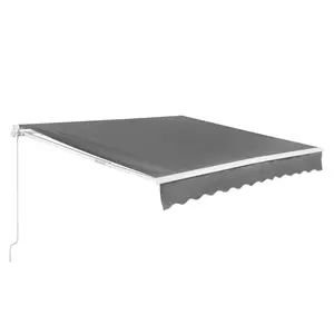 Clamp Awning - for balcony / terrace - manual - 300 x 250 cm - UV-resistant - anthracite grey