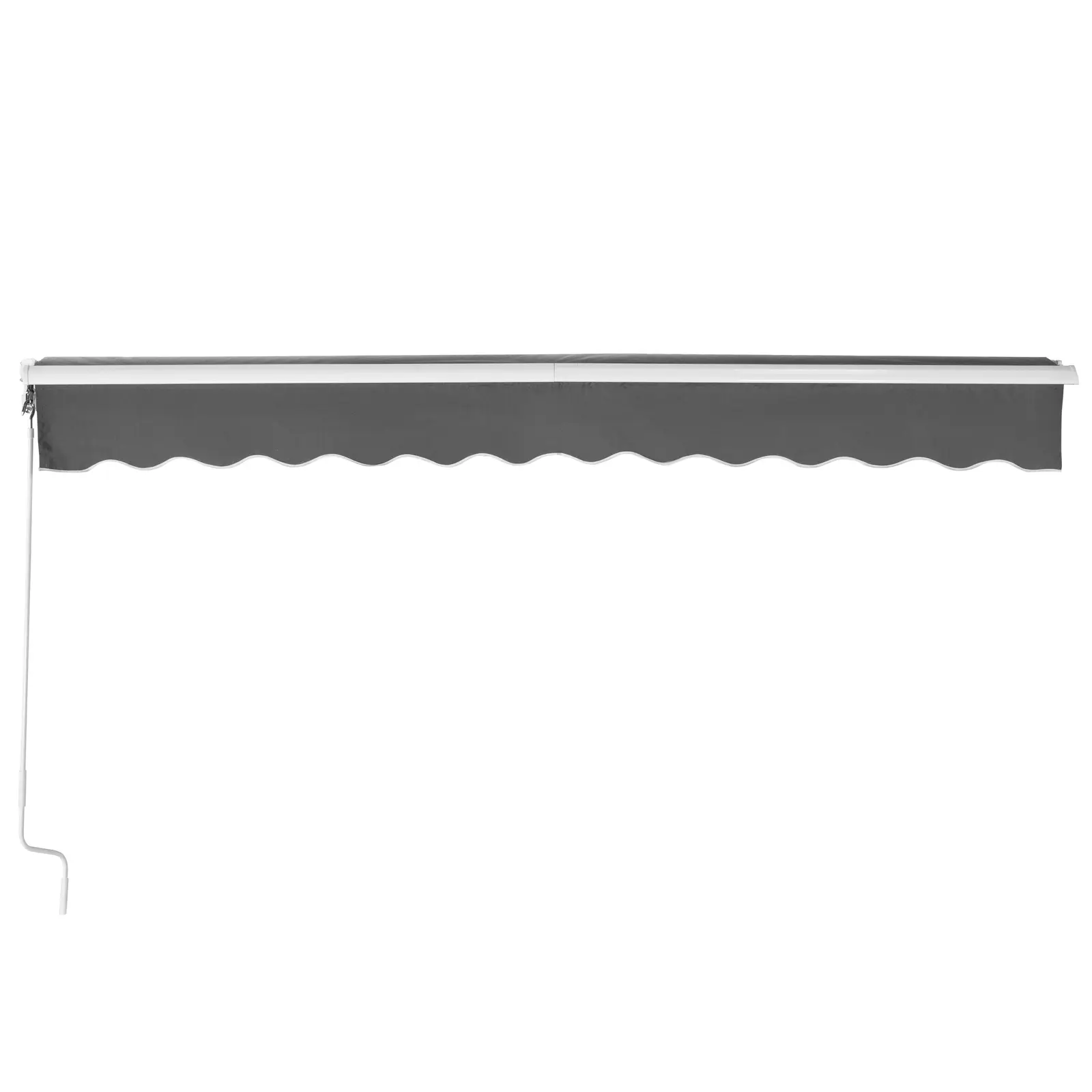 Auvent manuel rétractable - pour balcon / terrasse - 300 x 250 cm - résistant aux UV - gris anthracite (Matériau du tissu: Polyester 280 g/m² (enduit de PU))