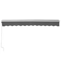 Auvent manuel rétractable - pour balcon / terrasse - 300 x 250 cm - résistant aux UV - gris anthracite