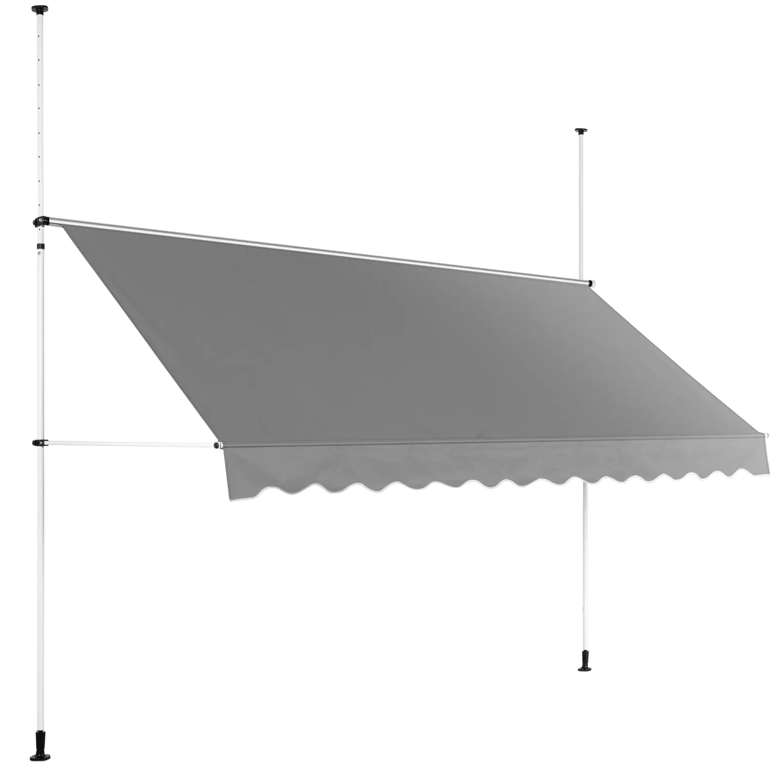 Klemmmarkise - 2 - 3,1 m - 350 x 120 cm - UV-resistent - anthrazitgrau / weiß