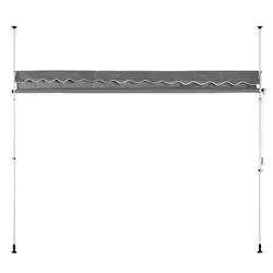Markise til terrasse - 2 til 3,1 m - 350 x 120 cm - UV-resistent - antracitgrå og hvid