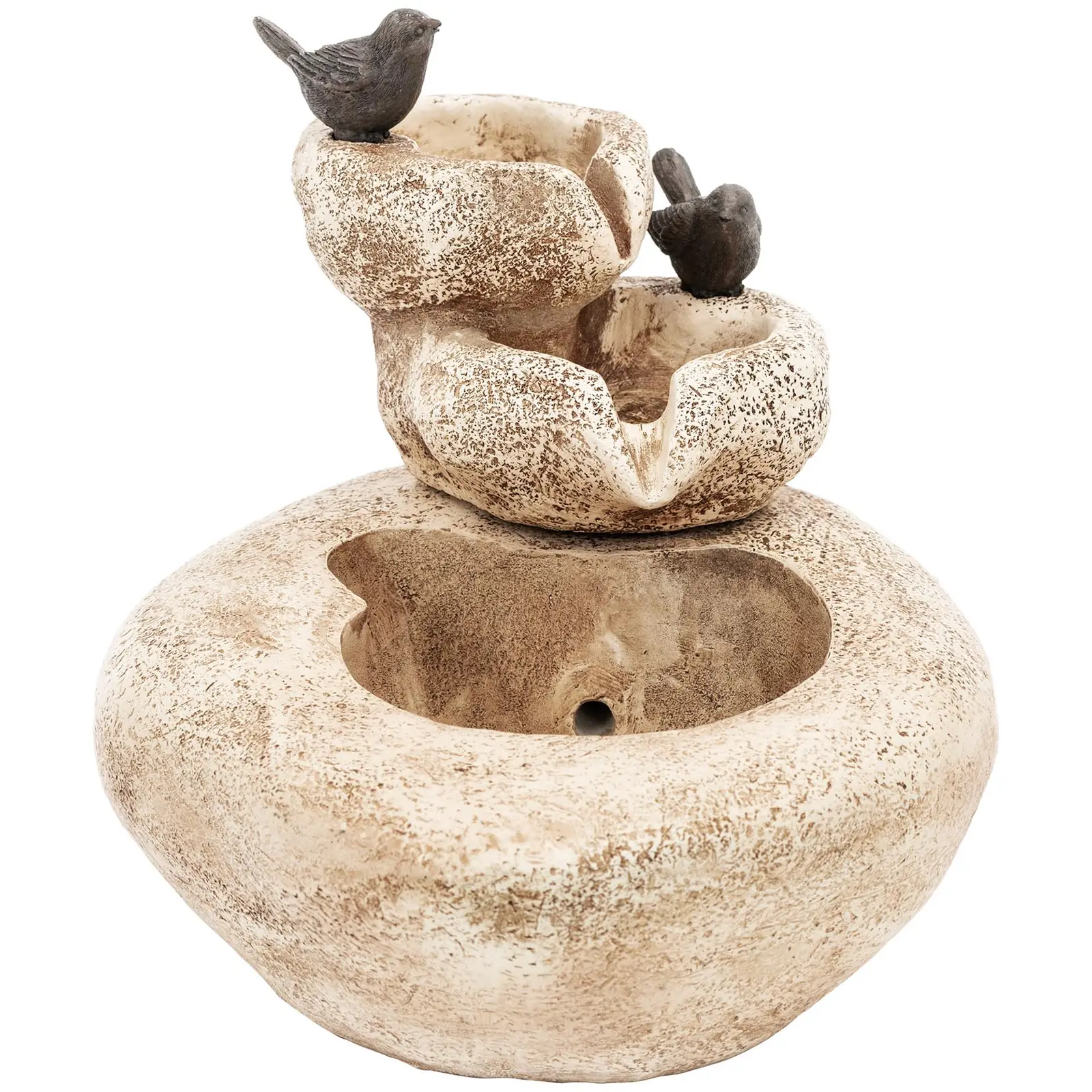 Garden Fountain - 3 bowls with 2 birds - LED lighting - 8 W