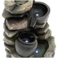 Fontaine de jardin - coupelle et vase sur muret - éclairage LED - 12 W
