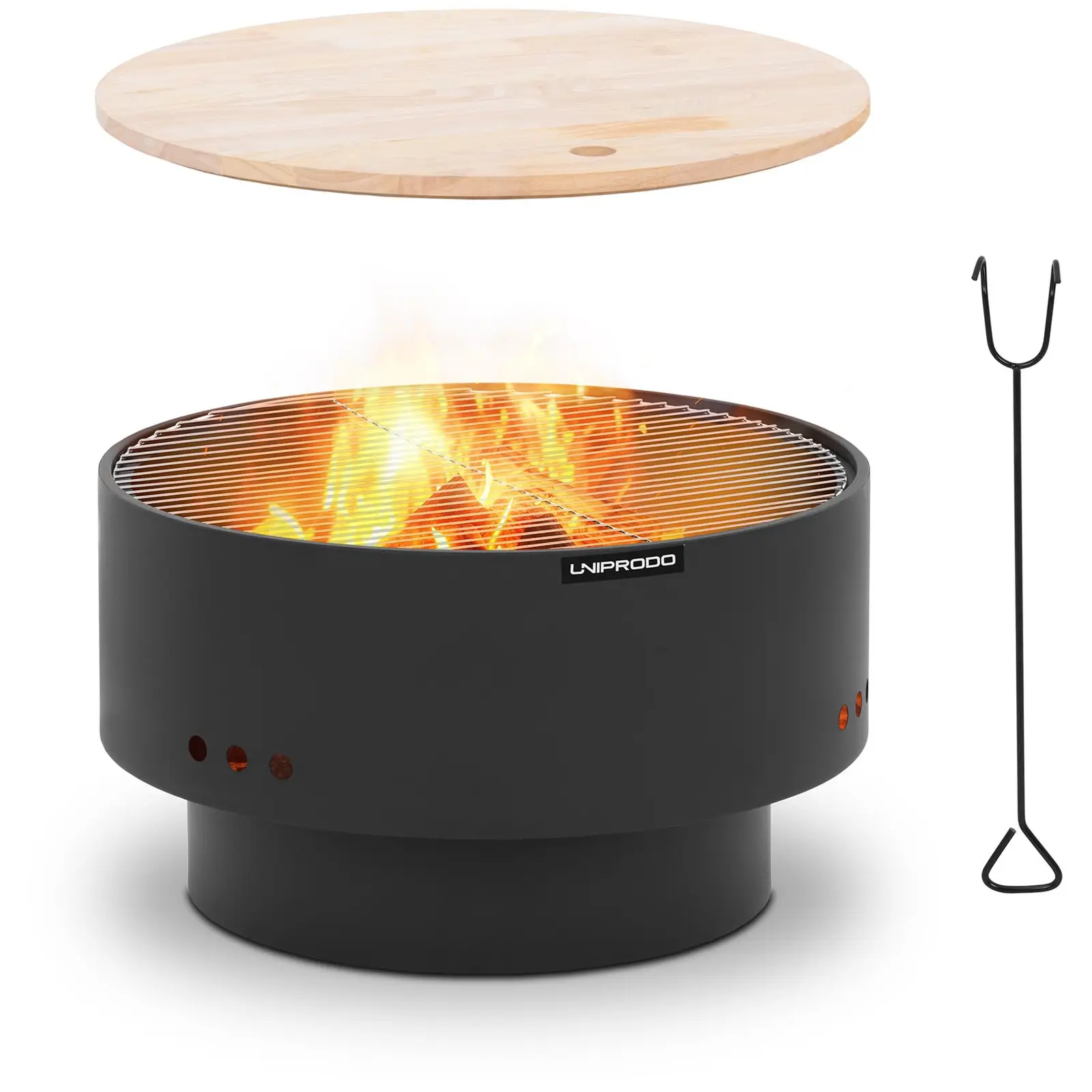 Fire bowl - with 2 grill grates -60 x60 x36 cm