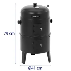 Affumicatore barbecue - 3 piani - Indicatore di temperatura
