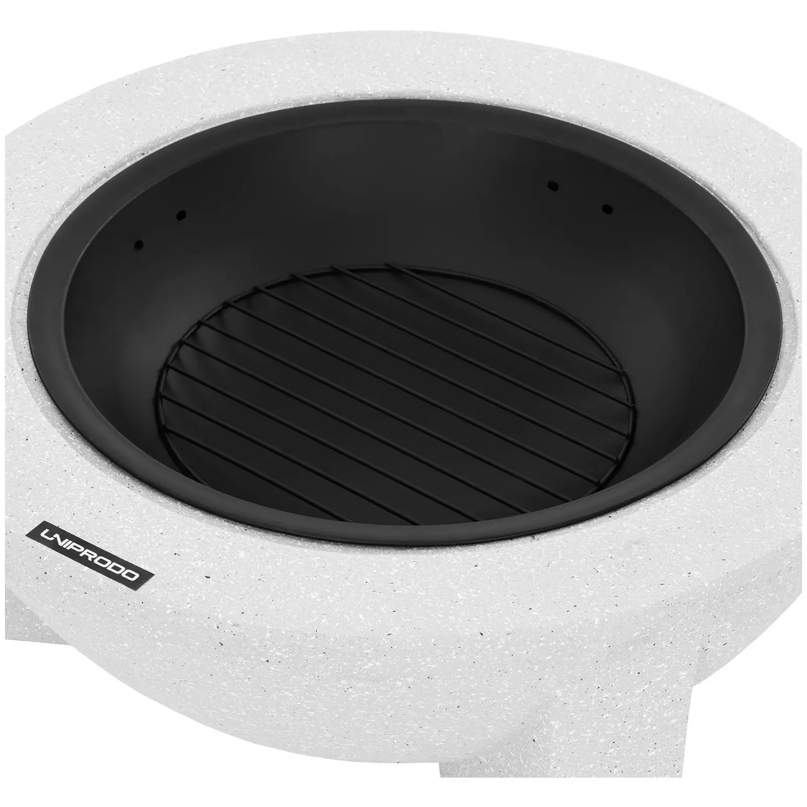 Fire bowl - with grill grate - light gray -74 x 74 x 48 cm