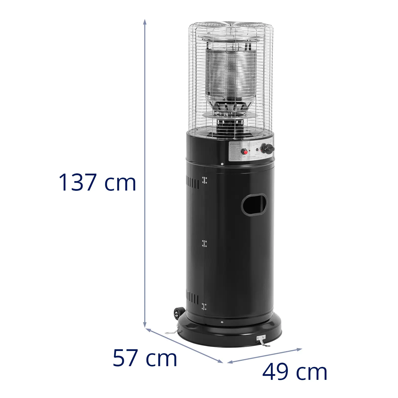 Dujinis terasos šildytuvas - 11 kW - 1370 mm - nerūdijantis plienas / plienas (Bako matmenys [cm]: 38 x 69.5)