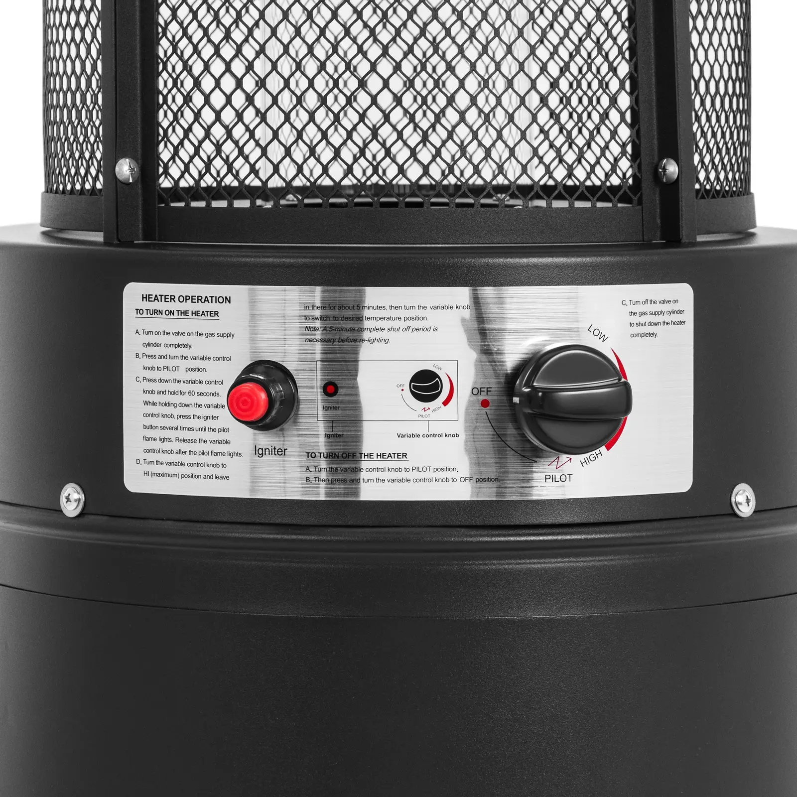 Chauffage extérieur gaz - 11 kW - hauteur 1 845 mm - inox (Réflecteurs: Oui)