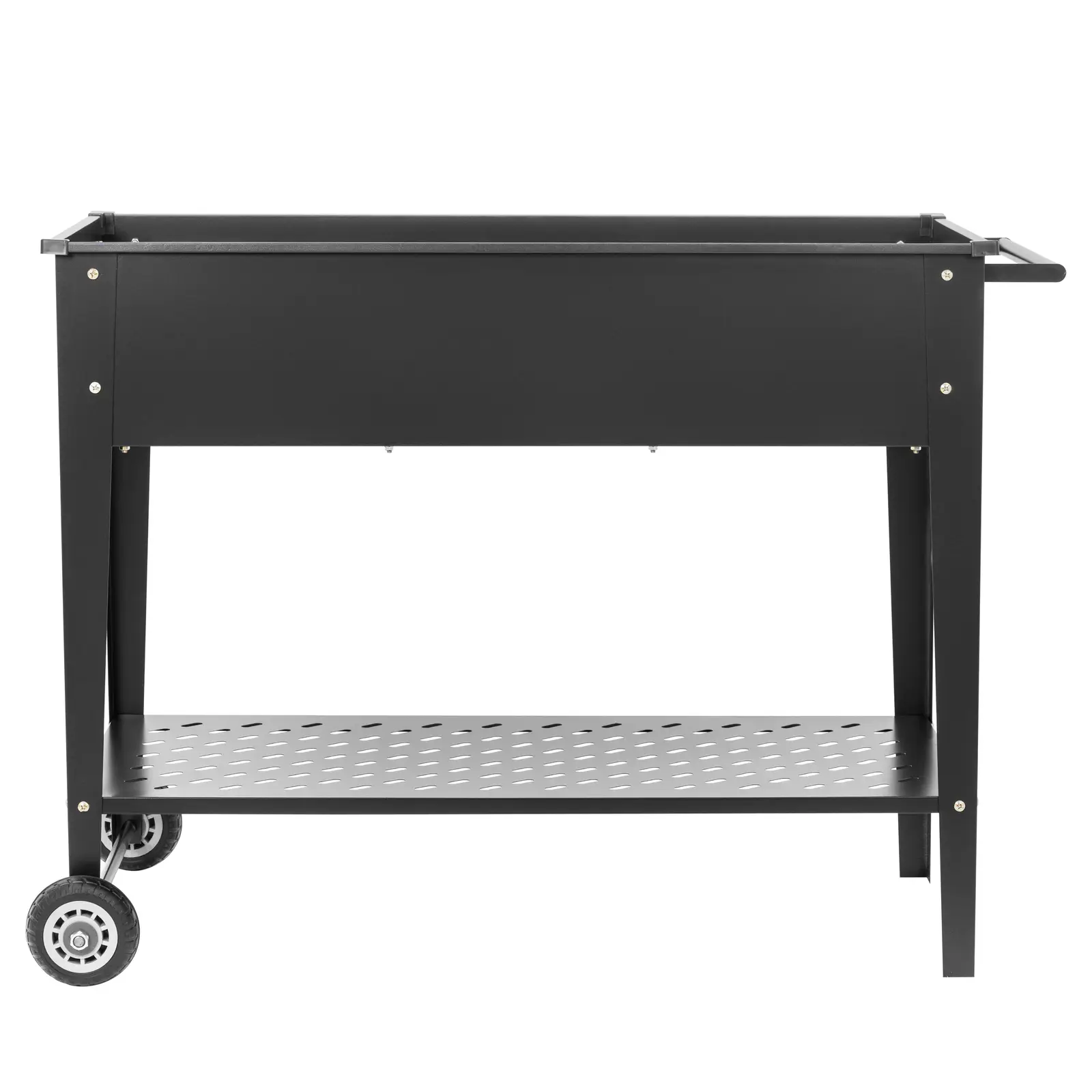 Metal Raised Garden Bed - with wheels and shelf - steel (galvanised)