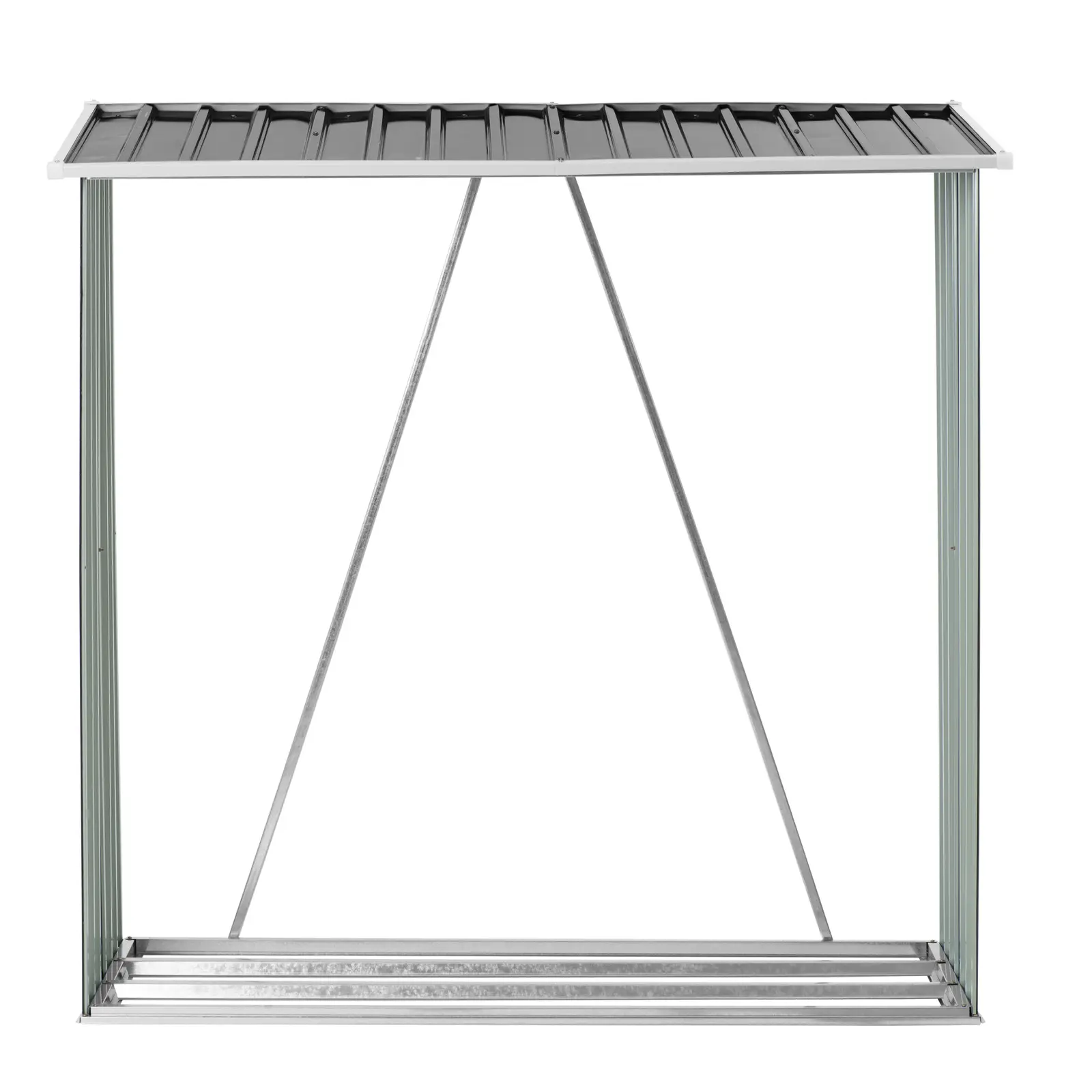 Přístřešek na dřevo - 165 x 82 x 160 cm (Barva: Stříbrná metalíza)