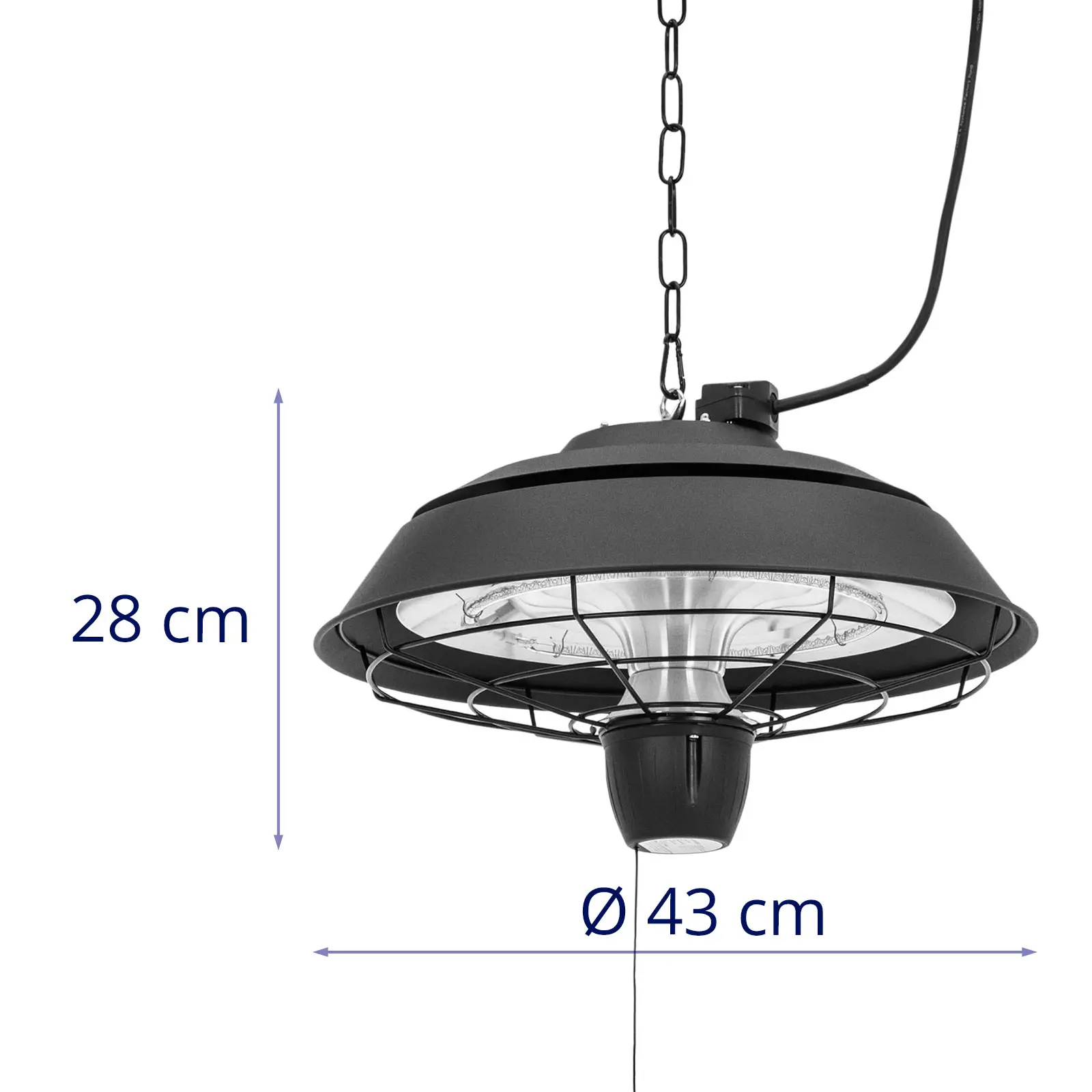 Terrassevarmer lofthængt - 1.500 W